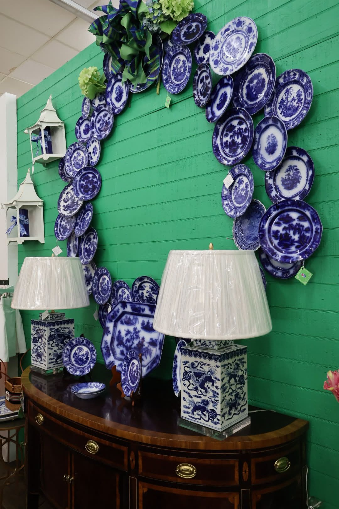 Blue and white decorative plates and home accents